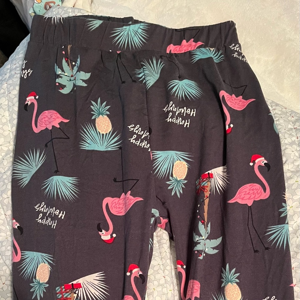 Flamingo Christmas Leggings S/M - Picture 1 of 5